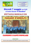 Giovedì 7 Maggio i Ragazzi d'Arnolfo al Giardino